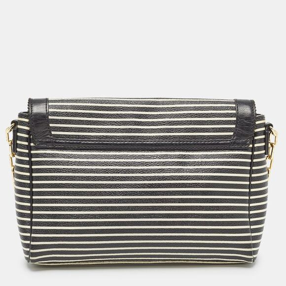 Tory Burch Black/white Stripe Leather Kerrington Crossbody Bag - Picture 4 of 7